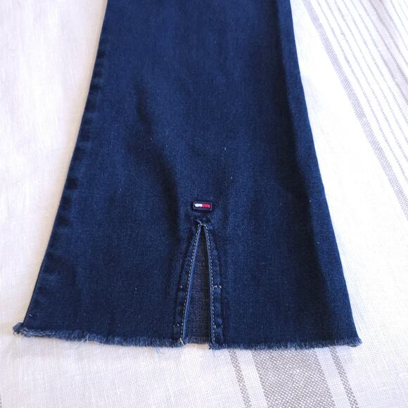 VTG 90s Y2K TOMMY HILFIGER Flare / Bellbottom Dark Wash Blue Jeans 29x30 - Picture 6 of 9